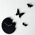 \"Diamantini Domeniconi wallclock 392 \"Buttefly zwart