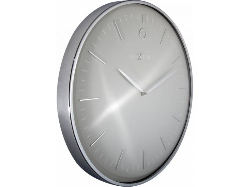 Wandklok NeXtime Glamour 40cm metaal grijs/zilver