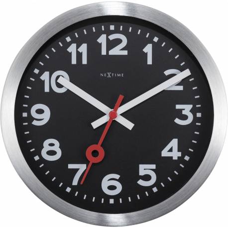 NeXtime Railway clock 3999ARZW black + silence sweep movement